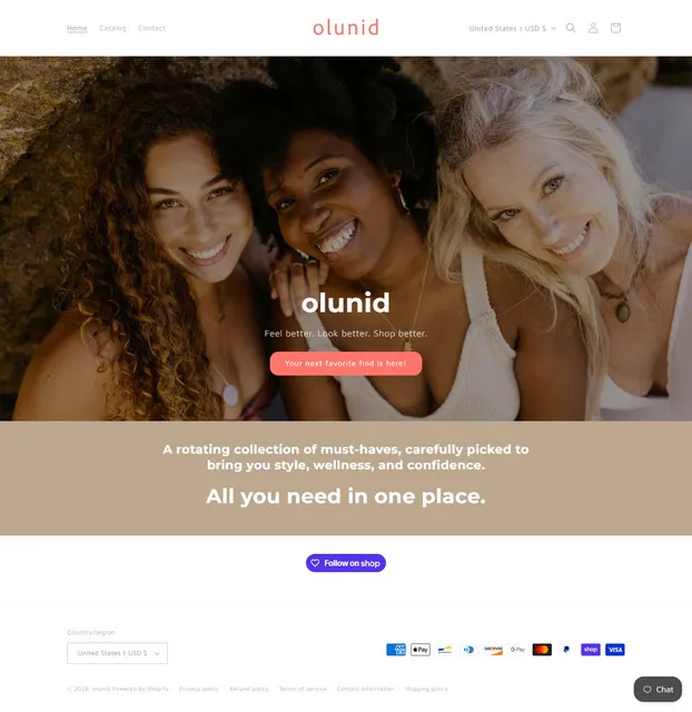 Olunid website screenshot